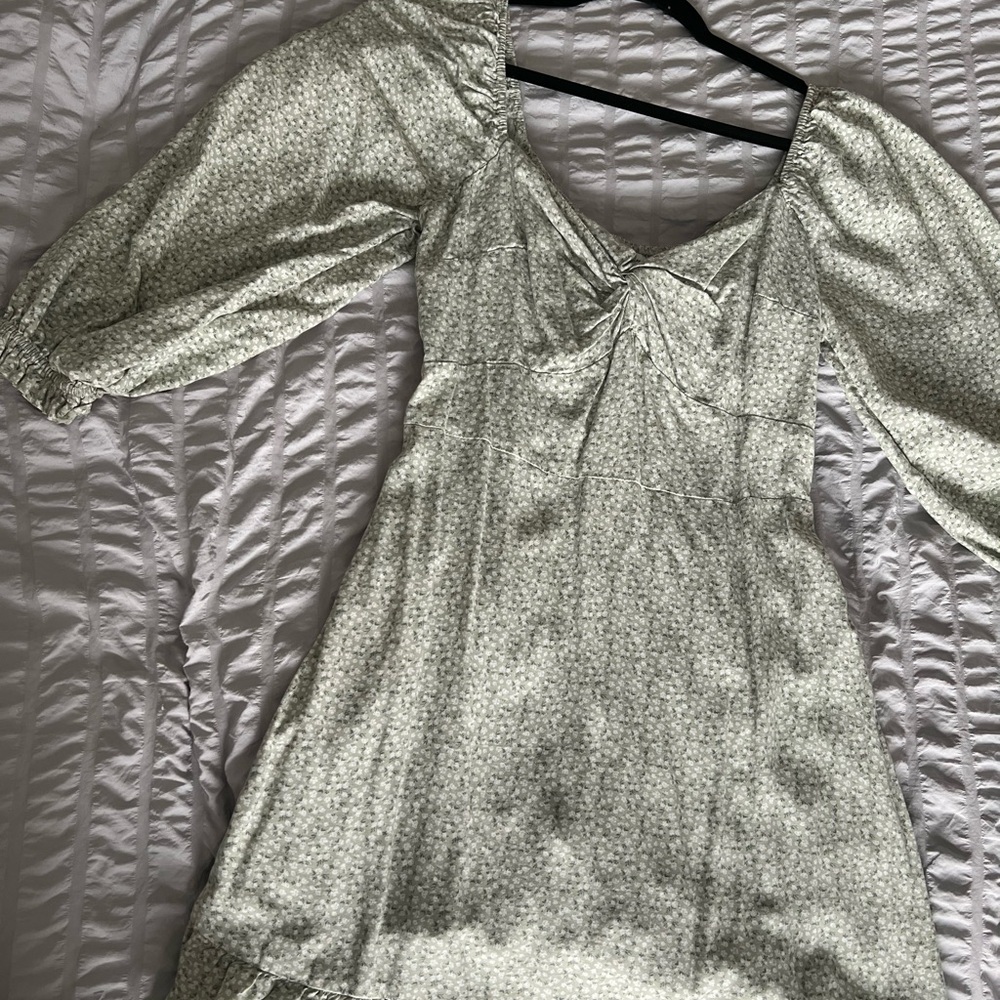 Hollister Babydoll Green Floral Dress